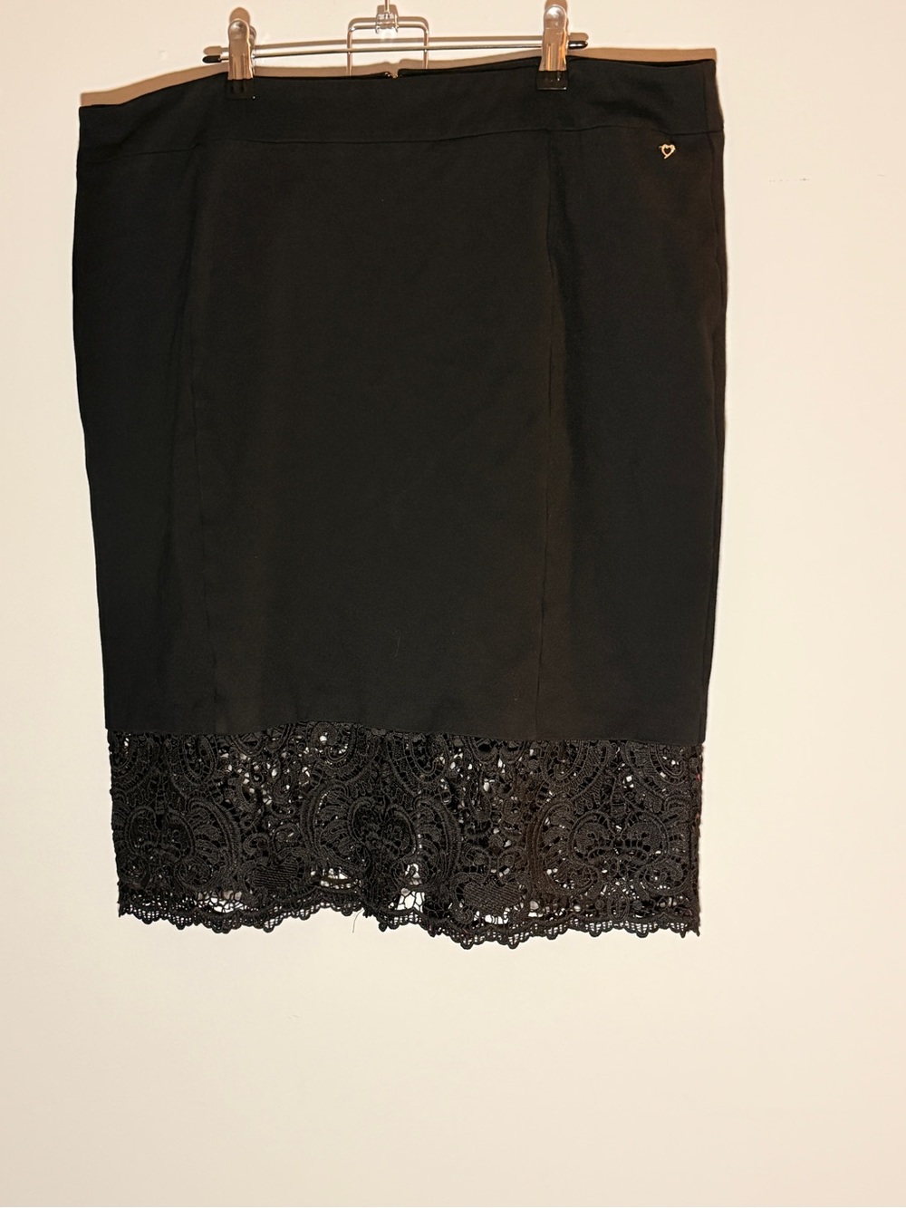 Thalia Sodi Black Pencil Skirt with Lace & Sequin Hem
